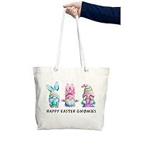 Algopix Similar Product 15 - Happy Easter Gnomes Rope Bag Easter
