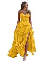 Algopix Similar Product 1 - Mollyevers Mustard Yellow Prom Dress