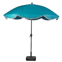 Algopix Similar Product 6 - 9 Patio Umbrella with Teal Fringe