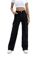 Algopix Similar Product 19 - ETTELO Women Balck Jeans High Waist Y2K