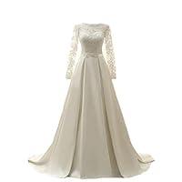 Algopix Similar Product 15 - DINGZAN Vintage Satin and Lace Wedding