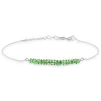 Algopix Similar Product 7 - Tsavorite Garnet Bar Beaded Bracelet