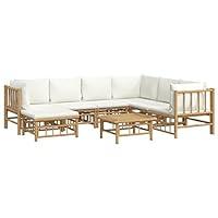 Algopix Similar Product 2 - vidaXL 8Piece Bamboo Patio Lounge Set