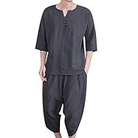 Algopix Similar Product 12 - Linen Shorts Sets 2 Piece Outfit for
