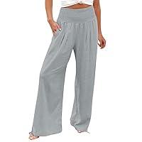 Algopix Similar Product 10 - Linen Pants Women Summer Flowy Cotton