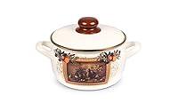 Algopix Similar Product 17 - Antique Painting Enamelware Cooking Pot