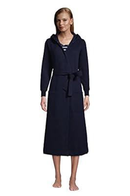 Best Deal for Lands' End Womens Serious Sweats Hooded Robe Radiant
