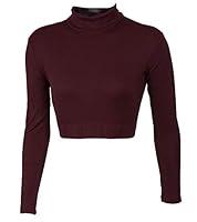 Algopix Similar Product 16 - Turtleneck Midriff Dark Maroon