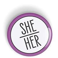 Algopix Similar Product 13 - Pronoun SHEHER pin badge button