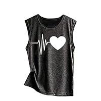 Algopix Similar Product 10 - Womens ECG Heart Print Sleeveless Vest