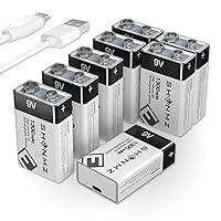 Algopix Similar Product 6 - 9 Volt Batteries USB Rechargeable High