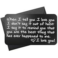 Algopix Similar Product 9 - Wallet Card Love Note  Engraved