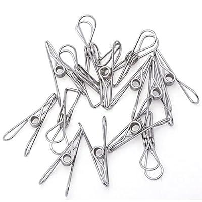 Best Deal for Fixed Clip Wire Clips Clamps Washing Line Clothes Pegs Hang