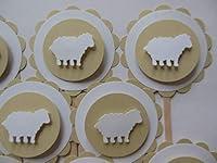 Algopix Similar Product 17 - Lamb Cupcake Toppers  Tan and White