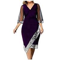 Algopix Similar Product 15 - Sequin Dress Womens Irregular Sheer