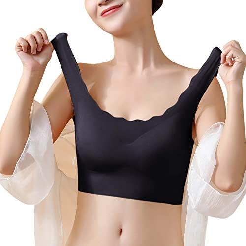 Bras for Women No Underwire Push Up Adjustable Strap Underwear Smoothing  Underwire Front Closure Cotton Bra