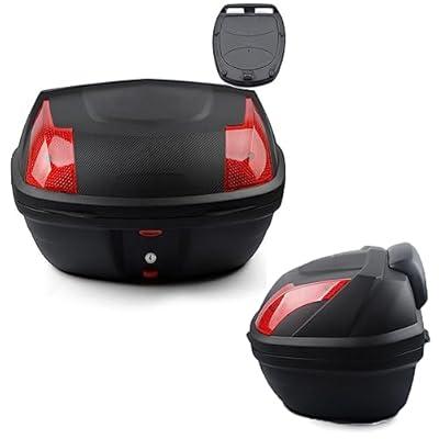 Black Universal Motorcycle Tour Pack Trunk Luggage Tail Box Pack W/ Tail Light E - Foto 14