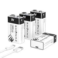 Algopix Similar Product 17 - 9 Volt Batteries USB Rechargeable High