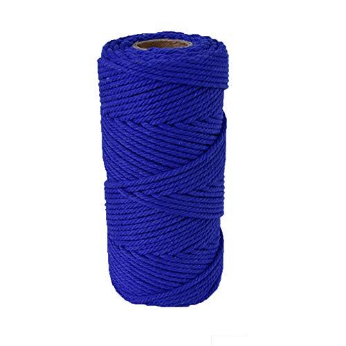 Deep Blue 3MM Cotton Macrame Rope 2 Skein/218 Yards Macrame