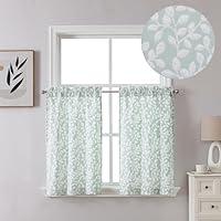 Algopix Similar Product 5 - Chyhomenyc Olivia White Green Curtains