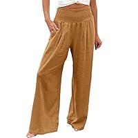 Algopix Similar Product 15 - Linen Pants Women Summer High Waisted