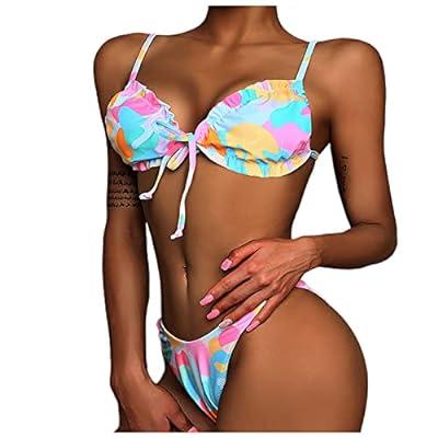Best Deal for No Coverage Swimsuits Women's Fashion Colourful Printed