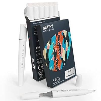 Best Deal for ARTIFY 6 Pcs Alcohol Markers, Fine & Broad Dual Tips