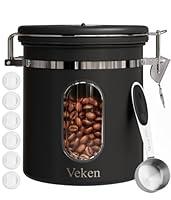 Algopix Similar Product 10 - Veken Coffee Canister, 22OZ, Matte Black