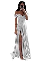 Algopix Similar Product 16 - SOLODISH Long Silver Bridesmaid Dresses