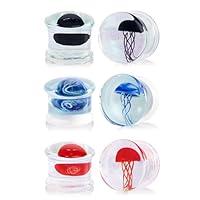 Algopix Similar Product 19 - YOFANST 3Pairs Glass Ocean Jellyfish