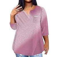 Algopix Similar Product 3 - Womens Shirts Casual Vneck 34 Length