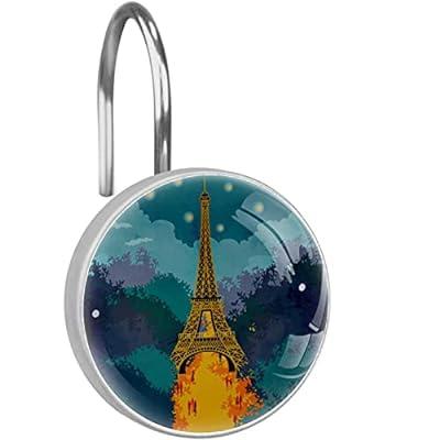 Best Deal For Paris Eiffel Tower Shower Curtain Hooks Rings Algopix