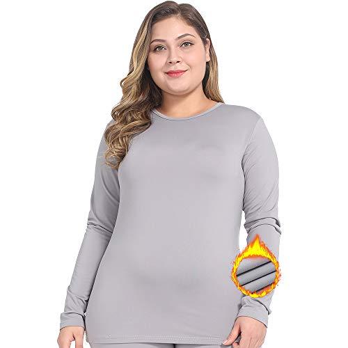 NUONITA Womens Thermal Tops Plus Size Fleece Lined