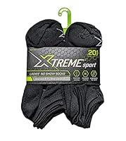 Algopix Similar Product 3 - Xtreme Sport 20 Pack Ladies No Show