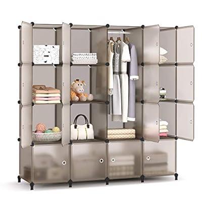 Best Deal for HOMIDEC Wardrobe, Portable Closet with Clothes Hanging Rod