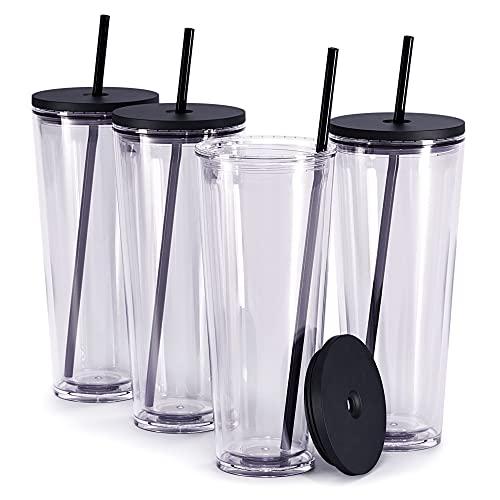 Maars Classic Acrylic Tumbler with Lid and Straw, 24oz