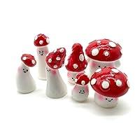 Algopix Similar Product 10 - Aliotech 7pcs Red Mini Mushrooms Crafts