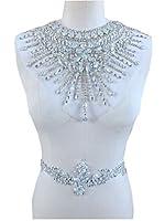 Algopix Similar Product 12 - Handmad Sew on Rhinestones Applique on