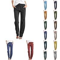 Algopix Similar Product 16 - Linen Pants for Women with Pockets Wide