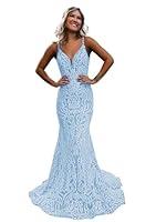 Algopix Similar Product 13 - Lbrnk Womens Mermaid Sequin Prom Dress