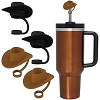 Algopix Similar Product 15 - 4Pcs Brown Cowboy Hat Straw Cover Cap