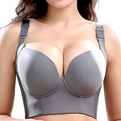 Womens Push Up Bra No Underwire Seamless Deep Cup Full Coverage