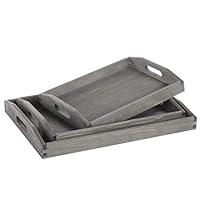 Algopix Similar Product 16 - MyGift Vintage Gray Wood Serving Trays
