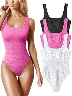 Best Deal for OQQ Women's 3 Piece Bodysuits Sexy Ribbed Sleeveless