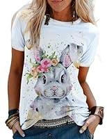 Algopix Similar Product 14 - Womens Easter Bunny Shirt Casual Cute