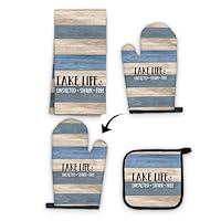 Algopix Similar Product 16 - OHSUL Blue Lake Life Kitchen Towels and