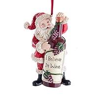 Algopix Similar Product 9 - 'I Believe in Wine' Santa Ornament