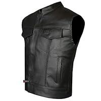 Algopix Similar Product 10 - SOA Mens Leather Biker Vest  Club