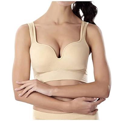  Womens Balconette Bra Plus Size Full Coverage Tshirt Seamless  Underwire Bras Back Smoothing Beige 34F
