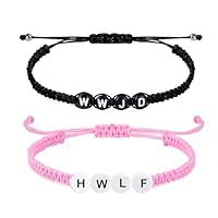 Algopix Similar Product 5 - Salircon Pink WWJD Bracelets for Teen